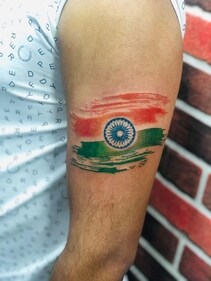 Give the traditional India flag tattoo a modern touch by incorporating vibrant colours and chic designs. (Pinterest) Give the traditional India flag tattoo a modern touch by incorporating vibrant colours and chic designs. (Pinterest)