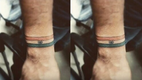 The Tricolour flag band tattoo on your wrist is perfect to showcase your patriotic spirit. (YouTube/trending spot) The Tricolour flag band tattoo on your wrist is perfect to showcase your patriotic spirit. (YouTube/trending spot)