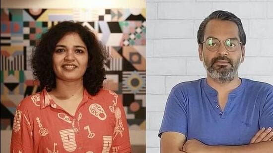 Madhavi Jadhav (left) and Nishant Neeraj, co-founders of ThatMate. (HT PHOTO)