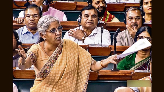 Union Finance Minister Nirmala Sitharaman speaks in Lok Sabha during the ongoing Monsoon session. (ANI)