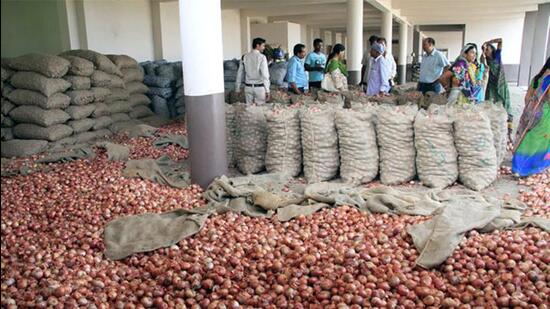 Unlike tomatoes or most green vegetables, the government maintains nearly 300,000 tonne of reserves in the case of onions. (HT File Photo)