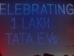 Tata Motors showcased a drone show to celebrate reaching the 1 lakh EV milestone in the country Tata Motors showcased a drone show to celebrate reaching the 1 lakh EV milestone in the country