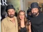 Esha Deol poses with Sunny Deol and Bobby Deol ahead of the special screening of Gadar 2. Esha Deol poses with Sunny Deol and Bobby Deol ahead of the special screening of Gadar 2.