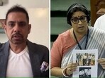 Businessman Robert Vadra and Union minister Smriti Irani. Businessman Robert Vadra and Union minister Smriti Irani.