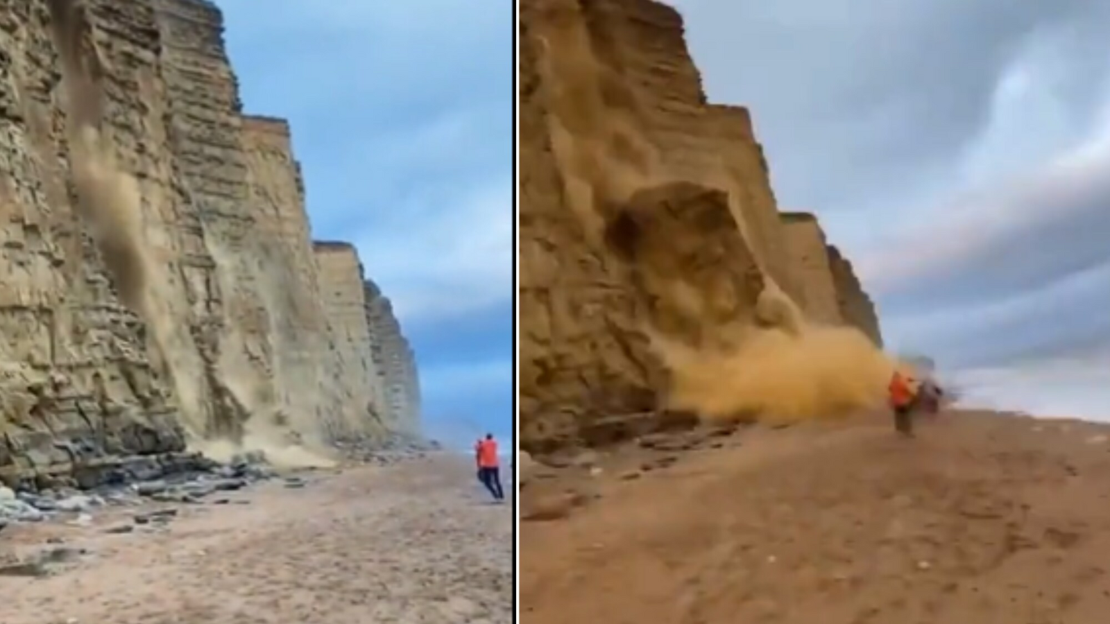 UK beachgoers escape in the nick of time as cliff collapses | Trending - Vimarsana News