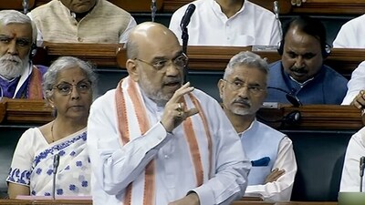 Union Home Minister Amit Shah speaks in the Lok Sabha on the last day of the Monsoon Session of Parliament (ANI) Union Home Minister Amit Shah speaks in the Lok Sabha on the last day of the Monsoon Session of Parliament (ANI)