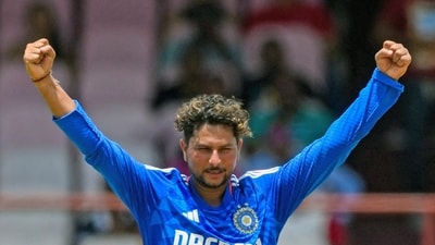 Meanwhile, Kuldeep Yadav got the big wickets of Nicholas Pooran and Rovman Powell in the very first over after the powerplay.&nbsp; (BCCI Twitter)