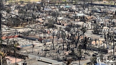 This photo provided by the Hawaii Department of Land and Natural Resources shows burnt areas in Lahaina on the Maui island, (AP) This photo provided by the Hawaii Department of Land and Natural Resources shows burnt areas in Lahaina on the Maui island, (AP)
