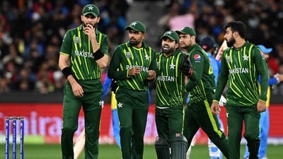 Pakistan's players Shaheen Shah Afridi, Babar Azam, Mohammad Rizwan and Shadab Khan (AFP) Pakistan's players Shaheen Shah Afridi, Babar Azam, Mohammad Rizwan and Shadab Khan (AFP)