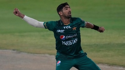 Pakistan's Shahnawaz Dahani celebrates after taking a wicket (AP) Pakistan's Shahnawaz Dahani celebrates after taking a wicket (AP)