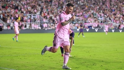 Lionel Messi celebrates a goal for Inter Miami. (Getty Images via AFP) Lionel Messi celebrates a goal for Inter Miami. (Getty Images via AFP)