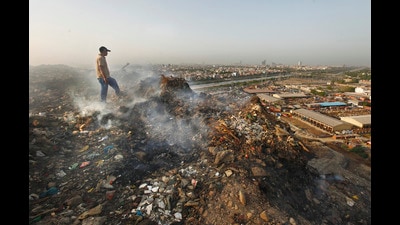 The Ghazipur landfill site in New Delhi. (Virendra Singh Gosain/Hindustan Times) The Ghazipur landfill site in New Delhi. (Virendra Singh Gosain/Hindustan Times)