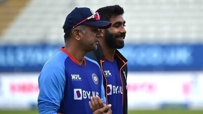 Rahul Dravid (L) shares a moment with Jasprit Bumrah (AP) Rahul Dravid (L) shares a moment with Jasprit Bumrah (AP)