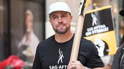 Stephen Amell went from criticizing to joining the SAG-AFTRA strike ( JOHN NACION/GETTY) Stephen Amell went from criticizing to joining the SAG-AFTRA strike ( JOHN NACION/GETTY)