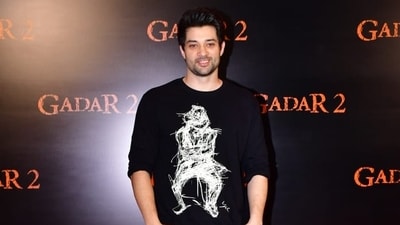 Sunny Deol' son Rajveer Deol also attended Gadar 2 premiere. He was in black casuals and posed solo. He is the brother of actor Karan Deol who recently got married.&nbsp; 
