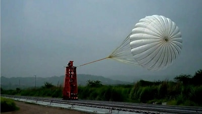 ISRO conducted Drogue parachute deployment tests for Gaganyaan mission. (ISRO) ISRO conducted Drogue parachute deployment tests for Gaganyaan mission. (ISRO)