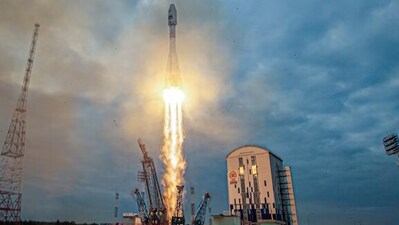 The spacecraft, which will remain on the Moon for a year, will be tasked with "taking (samples) and analysing the soil" as well as "conducting long-term scientific research", the Russian space agency said. President Vladimir Putin has pledged to continue Russia's space programme despite sanctions, pointing to the USSR's sending of the first man into space in 1961 at a time of escalating East-West tensions. (AFP) The spacecraft, which will remain on the Moon for a year, will be tasked with "taking (samples) and analysing the soil" as well as "conducting long-term scientific research", the Russian space agency said. President Vladimir Putin has pledged to continue Russia's space programme despite sanctions, pointing to the USSR's sending of the first man into space in 1961 at a time of escalating East-West tensions. (AFP)
