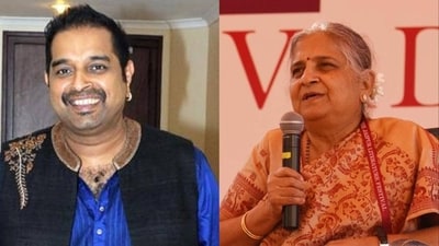 Musician Shankar Mahadevan (L) and educator, author Sudha Murthy.