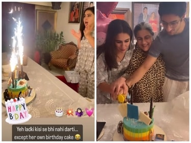 Sara Ali Khan's birthday celebration at home. Sara Ali Khan's birthday celebration at home.