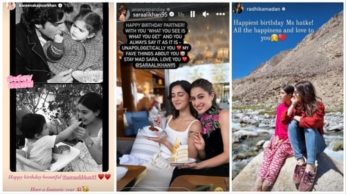 Birthday wishes for Sara Ali Khan from Kareena Kapoor, Ananya Panday and Radhika Madan. Birthday wishes for Sara Ali Khan from Kareena Kapoor, Ananya Panday and Radhika Madan.