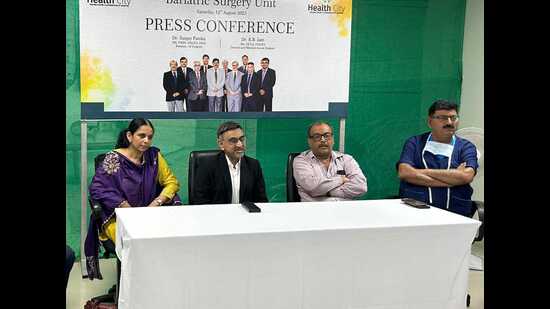 Doctors during the inuguration of the centre at hospital in Lucknow. (ht photo)