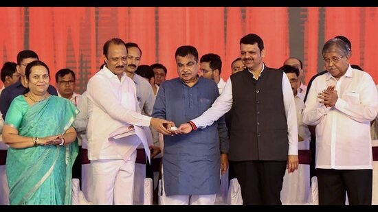 Medha Kulkarni (far left) attended the inauguration of a new flyover in the city on Saturday (PTI)