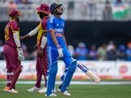 India's Shubman Gill walks off the field caught by West Indies' Shai Hope for 77 runs India's Shubman Gill walks off the field caught by West Indies' Shai Hope for 77 runs