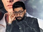 Abhishek Bachchan at the trailer launch of his upcoming movie Ghoomer. Abhishek Bachchan at the trailer launch of his upcoming movie Ghoomer.