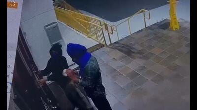 CCTV footage of two persons, wearing masks, was captured by temple security cameras. (HT photo)