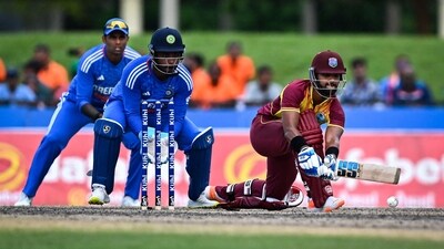 Nicholas Pooran plays a shot during the fifth and final T20I between West Indies and India at the Central Broward Regional Park in Lauderhill, Florida (AFP) Nicholas Pooran plays a shot during the fifth and final T20I between West Indies and India at the Central Broward Regional Park in Lauderhill, Florida (AFP)