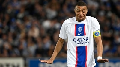 French forward Kylian Mbappe reacts during the French L1 football match between RC Strasbourg Alsace and Paris Saint-Germain (PSG) (AFP) French forward Kylian Mbappe reacts during the French L1 football match between RC Strasbourg Alsace and Paris Saint-Germain (PSG) (AFP)