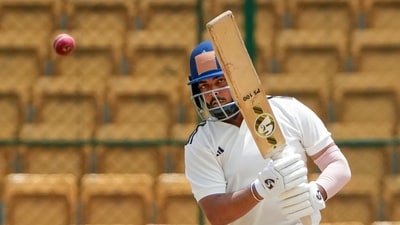Prithvi Shaw plays a shot (PTI)