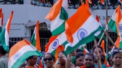 People participate in Tiranga Yatra ahead of 77th Independence Day celebrations. (PTI) People participate in Tiranga Yatra ahead of 77th Independence Day celebrations. (PTI)