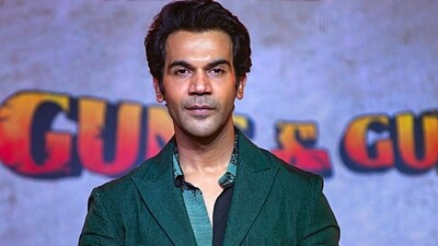Rajkummar Rao attended a special screening of Guns & Gulaab, held for fans in Delhi. (PTI) Rajkummar Rao attended a special screening of Guns & Gulaab, held for fans in Delhi. (PTI)
