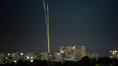 Russia-Ukraine War: Russian missiles launched from Russia's Belgorod region flying towards Kharkiv, eastern Ukraine. (AFP)