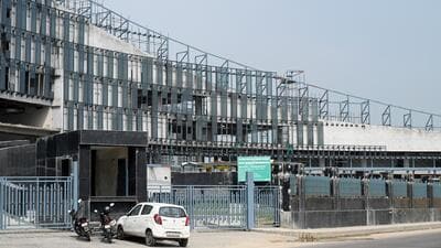 The new Noida authority office under construction in Sector 96 on August 3. (Sunil Ghosh/HT Photo)