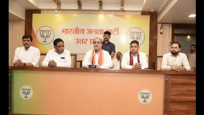 Uttar Pradesh BJP chief Bhupendra Chaudhary addressing a press conference in Lucknow on August 13. (Sourced) Uttar Pradesh BJP chief Bhupendra Chaudhary addressing a press conference in Lucknow on August 13. (Sourced)