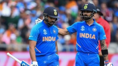 Rohit Sharma (L) and Virat Kohli during the 2019 World Cup (AFP)