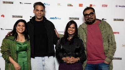 Rajshri Deshpande, Vikramaditya Motwane, Archana Purohit and Anurag Kashyap pose together at the Indian Film Festival of Melbourne where they attended the screening of Ghoomer. Rajshri Deshpande, Vikramaditya Motwane, Archana Purohit and Anurag Kashyap pose together at the Indian Film Festival of Melbourne where they attended the screening of Ghoomer. 