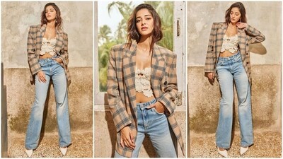 Ananya Pandey is truly a Gen-Z fashion icon, the stunning actress is currently gearing up for the release of her upcoming film 'Dream Girl 2' and her promotional looks are the talk of the town. With her black-to-back on-trend looks Ananya is providing style inspiration to all her fans. Her latest look in a chic oversized blazer is no exception. With her undeniable beauty and amazing fashion sense, Ananya is the ultimate style diva. (Instagram/@ananyapanday) Ananya Pandey is truly a Gen-Z fashion icon, the stunning actress is currently gearing up for the release of her upcoming film 'Dream Girl 2' and her promotional looks are the talk of the town. With her black-to-back on-trend looks Ananya is providing style inspiration to all her fans. Her latest look in a chic oversized blazer is no exception. With her undeniable beauty and amazing fashion sense, Ananya is the ultimate style diva. (Instagram/@ananyapanday)