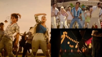 Shah Rukh Khan and Nayanthara in stills from Chaleya song's teaser. Shah Rukh Khan and Nayanthara in stills from Chaleya song's teaser.