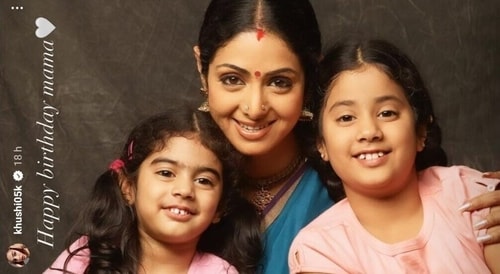 Khushi and Janhvi Kapoor with Sridevi.