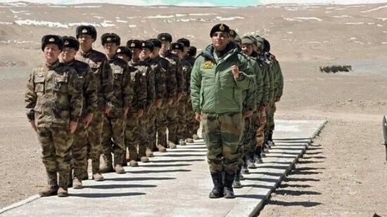 File photo of the Army Officials on the third anniversary of the Galwan Valley Clash, in Leh on Thursday. (ANI Photo)