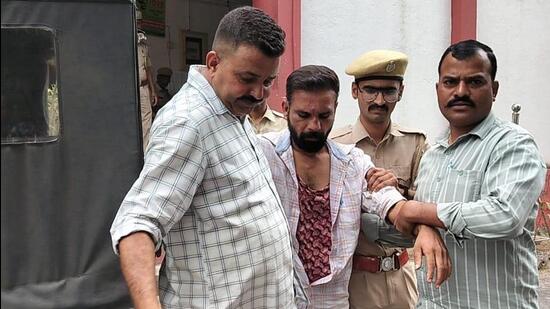 Police arrested Digvijay Singh, former party district chief (HT Photo)