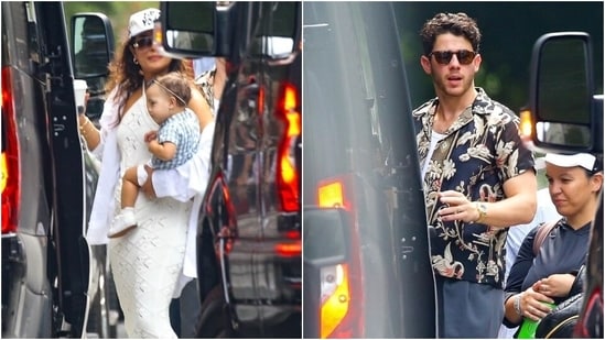 Priyanka Chopra with Malti Marie and Nick Jonas clicked before leaving for the Jonas Brothers concert. (Instagram)