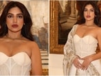 Bhumi Pednekar stuns in a Rohit Bal saree and corset blouse. 