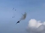 Screenshot from the video of the aircraft crash