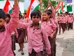 Students of a govt primary school in UP taking out a march under Har Ghar Tiranga event on August 13. (Sourced) Students of a govt primary school in UP taking out a march under Har Ghar Tiranga event on August 13. (Sourced)