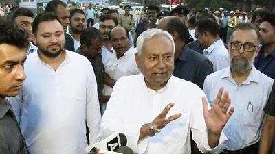 Bihar CM Nitish Kumar in Patna on Monday. (Santosh Kumar/HT) Bihar CM Nitish Kumar in Patna on Monday. (Santosh Kumar/HT)