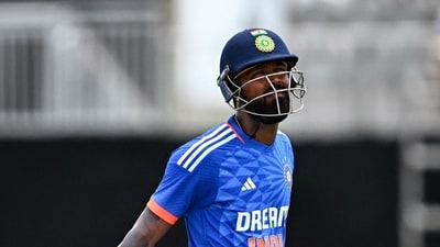 Hardik Pandya, of India walks back after getting dismissed during the fifth and final T20I match between West Indies and India at the Central Broward Regional Park in Lauderhill (AFP) Hardik Pandya, of India walks back after getting dismissed during the fifth and final T20I match between West Indies and India at the Central Broward Regional Park in Lauderhill (AFP)